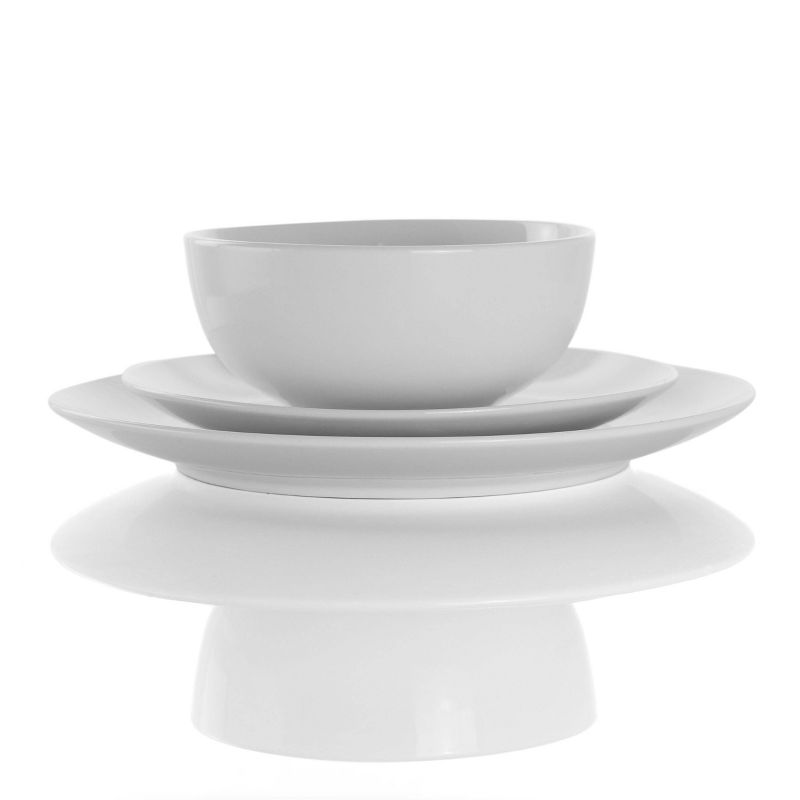 18pc Porcelain Luna Dinnerware Set White - Elama, 2 of 7