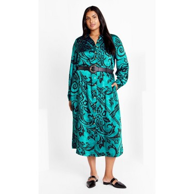 Women's Plus Size Sienna Print Dress - peacock | CITY CHIC