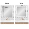 Amanti Art Mirror Makeover Bathroom Mirror Frame Border Kit - Fully Assembled Peel and Stick Frame - Mirror NOT Included - Cabinet White Narrow Trim - 4 of 4