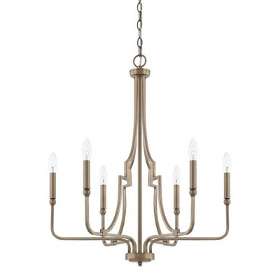 Elegant Aged Brass Sputnik 6-Light Chandelier with Adjustable Chain