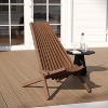 Merrick Lane Indoor/Outdoor Solid Acacia Wood Low Profile Lounge Folding Chair for Use with Backyard, Patio, Sunroom, Porch, Garden - 2 of 4