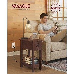 Slim Nightstand with Power Outlet, Superfast Toolless Assembly, Farmhouse Bedside Table, for Living Room - 1 of 4