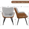 Yaheetech Modern Upholstered Faux Leather Accent Chair Armchair for Living Room Dining Room Bedroom, Retro Brown - 3 of 4