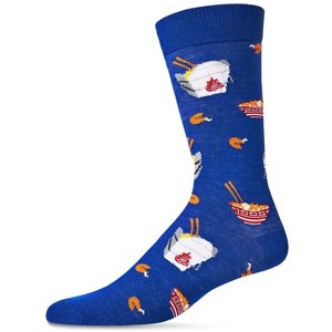 Memoi Men's Let's Order Takeout Bamboo Blend Novelty Crew Socks - 1 of 4