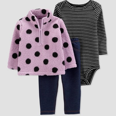 Image of Baby Girls' Dot Top & Bottom Set - Just One You® made by carter's Lavender 9M