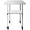 KUTLER Stainless Steel Table with Caster Wheels, NSF Heavy Duty Commercial Prep and Work Table with Undershelf for Restaurant, Hotel, Home - 2 of 4