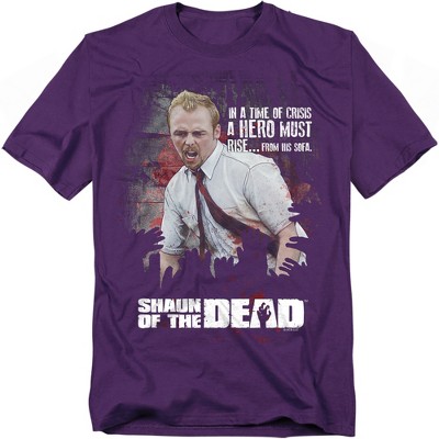 Shaun Of The Dead Hero Must Rise Adult T-Shirt Purple 3X Large