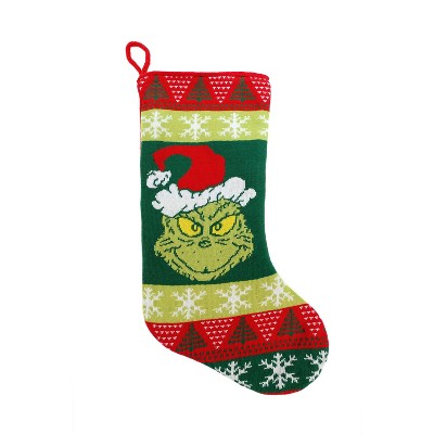Dr. Seuss Grinch Knit Christmas Stocking