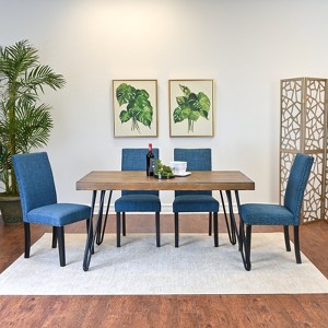 Roundhill Furniture Amisos Dining Set, Hairpin Dining Table with 4 Chairs, 5-Piece - 1 of 4