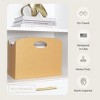 BLU MONACO Magazine Holder - Woven Leather Magazine Basket with Handles - Foldable Design - 4 of 4