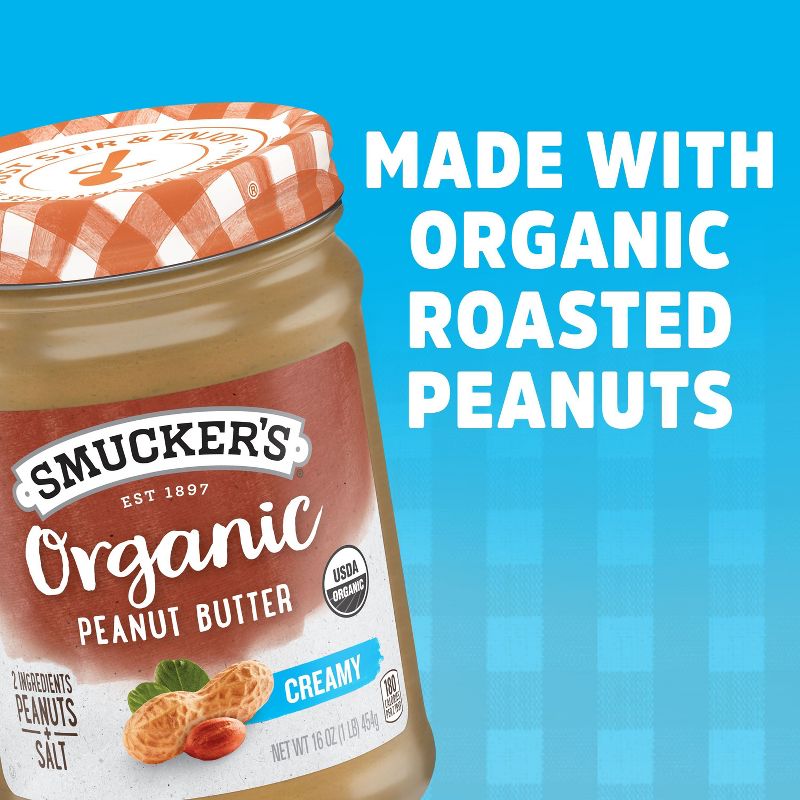 Smucker&#39;s Organic Creamy Peanut Butter - 16oz, 5 of 7