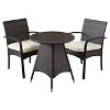 Peterson 3pc Wicker Patio Bistro Set with Cushions: Weather-Resistant, Iron Frame - Christopher Knight Home - 2 of 4