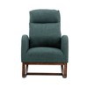 PAGED Premium Linen Accent Chair with Solid Wood Legs & Convenient Side Pocket, High-Back Rocking Armchair for Living Room, Natural Beige - 4 of 4