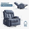 Swivel Recliner Chair,Wide Rocker Chair with Heat Massage,Single Rocking Chair with 3 Positions,2 Side Pockets,Cup Holders,USB Ports,Remote Control - 2 of 4