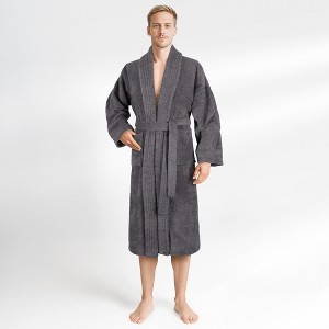 American Soft Linen, 100% Cotton Turkish Robes for Men, 1 Piece Soft Lightweight Adult Men's Bathrobes - 1 of 4