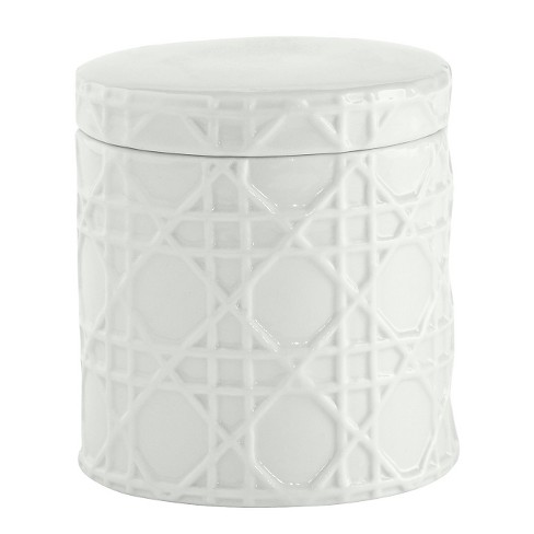 Wicker Cotton Jar White - Cassadecor - image 1 of 4
