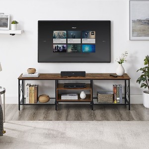 VECELO Industrial TV Stand, Entertainment Center Metal Frame, 70 Inch - 1 of 4