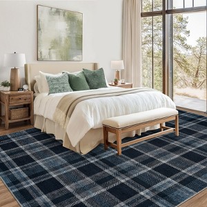 Modern Washable Area Rug, Geometric Pattern Throw Carpet with Non Slip Backing, Stain Resistant Floor Cover for Living Room - 1 of 4