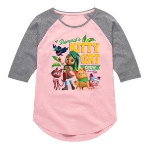 Girls' - Santiago of The Seas - Kitty Cat Crew Shirt Tail Raglan Graphic T-shirt - 1 of 4
