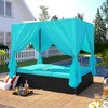 YOOCOZZ Outdoor PE Rattan Rectangle Sunbed & Daybed with Curtains and Adjustable Seats - 2 of 4