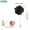 Unique Bargains Mens Golden Leaf Rose Lapel Boutonnieres Pin for Wedding 12 Pcs - 3 of 4