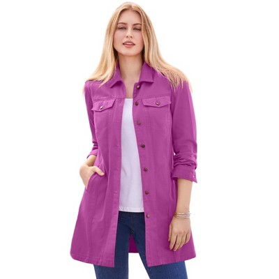Jessica London Women's Plus Size Long Denim Jacket