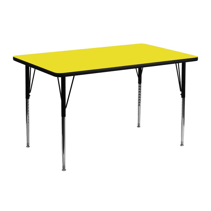 Flash Furniture 24''W x 48''L Rectangular HP Laminate Activity Table - Standard Height Adjustable Legs, 1 of 4