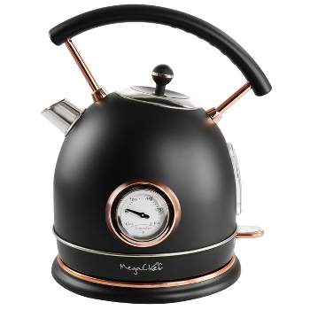 Aigostar Juliet - Mini Electric Tea Kettle 1.0 L BPA-Free Portable Electric Water Kettle 1100W Grey and White