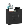Wood Four-Drawer dressers with One Open Shelf, Single Door Cabinet, and Superior Top - 3 of 4