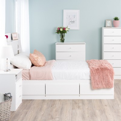 Astrid Crystal White 6-Drawer Contemporary Tall Chest