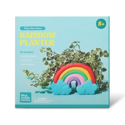 Mud Puddle Society 8pc Rainbow Planter Garden Art Kit