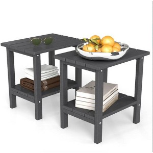 Decksplore 2-Tier HDPE Adirondack Side Table - Weatherproof Outdoor/Indoor Patio Side Table - 1 of 4