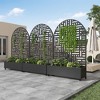 SpassWay 72"H Arch Metal Planter Box with Trellis Raised Garden Bed with Arbor Privacy Screen with Wheels - 2 of 4