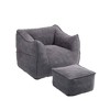 CAVINAS Faux Fur Bean Bag Chair with Footstool,Lazy Floor Sofa Chair with High Resilience Memory Foam,Cozy Lounge Chair for Living Room - 4 of 4