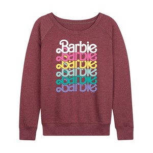 Women's - Barbie - Easter Lightweight French Terry Wide Neck Long Sleeve Shirt - 1 of 4