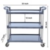 Utility Service Cart with Brake Wheel, 3 Shelf 360LBS Heavy Duty Capacity Rolling Service Cart with 360° Swivel Wheels, Food Cart for Restaurant - 4 of 4