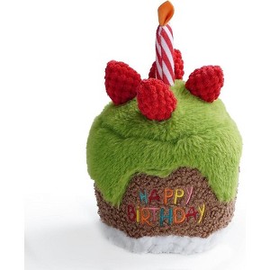 Dog Happy Birthday Cake Toy with Squeaker and Crinkle, Stuffed Plush Puppy Present for Birthday Party, Dog Toy for Small Medium - 1 of 4