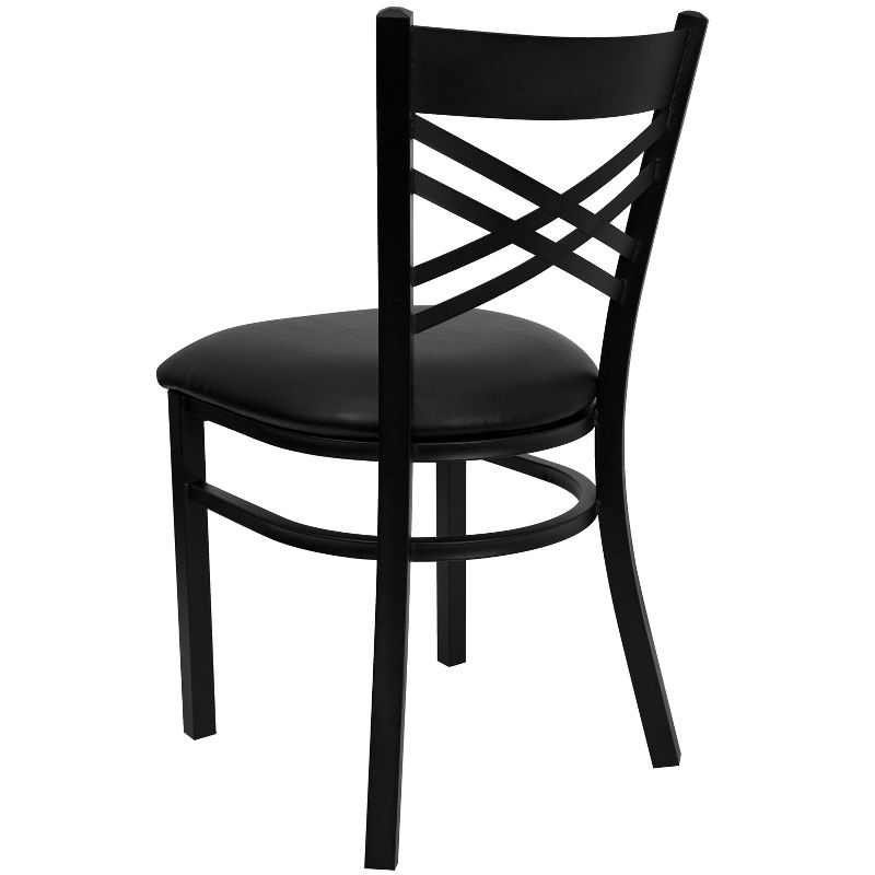 Emma and Oliver 2 Pack "X" Back Metal Restaurant Chair, 2 of 7