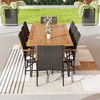 Tangkula 9 PCS Outdoor Patio Dining Set Armchairs Set of 8 and Acacia Wood Square Table - 4 of 4