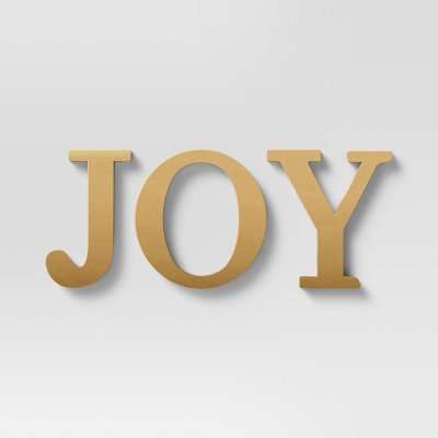 24" x 10" Joy Metal Word Wall Decor Gold - Threshold™