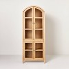 Grooved Wood with Glass 4-Door Arch Cabinet - Natural - Hearth & Hand™ with Magnolia - 3 of 4