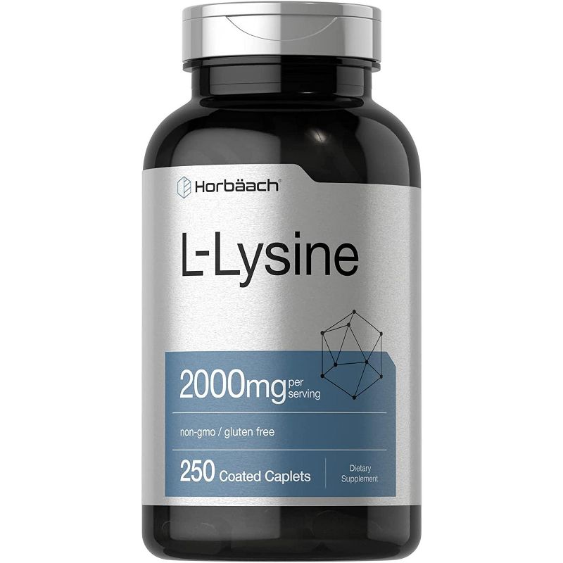 Horbaach L Lysine 2000mg | 250 Vegetarian Caplets, 1 of 4