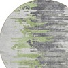 Green And Silver Abstract Washable Indoor Outdoor Area Rug - 4 of 4