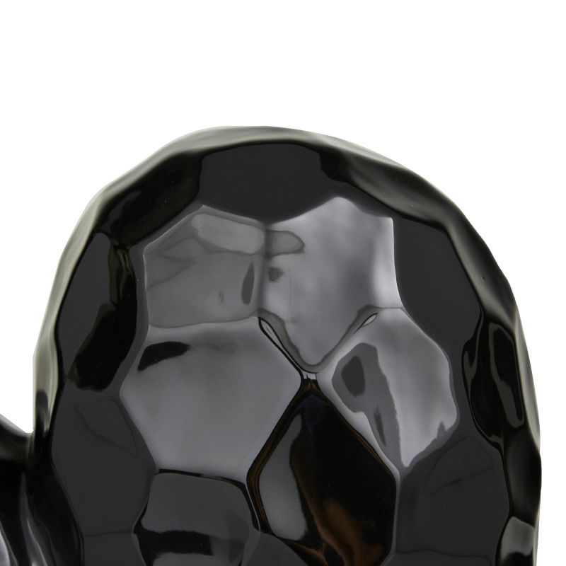 11&#39;&#39; x 12&#39;&#39; Porcelain Heart Sculpture Black - Olivia &#38; May, 3 of 7