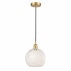 White Mouchette - 1 Light Cord Hung Mini Pendant In Modern Style-11.75 Inches Tall and 10 Inches Wide - 1 of 1