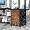PAGED L-Shaped Computer Desk, Reversible Corner Office Desk with Drawers and Storage Shelves for Living Room - 3 of 4