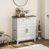 3 Tier Adjustable Shelf Organiser with 7 Gear Storage Cabinets for Kitchen Dining Room - 2 of 4