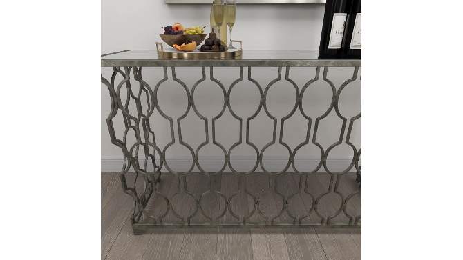 Contemporary Metal Pattern Console Table Silver - Olivia &#38; May, 2 of 29, play video