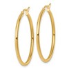 Black Bow Jewelry 2mm Round Hoop Earrings in 10k Yellow Gold, 35mm (1 3/8 Inch) - 2 of 4