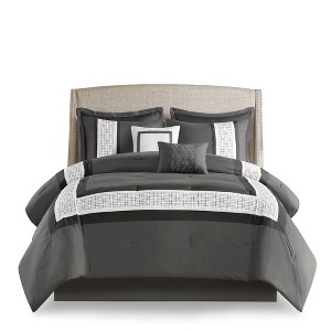 Gracie Mills Aguilar 8-Piece Embroidered Hotel-Style Comforter Set - 1 of 4